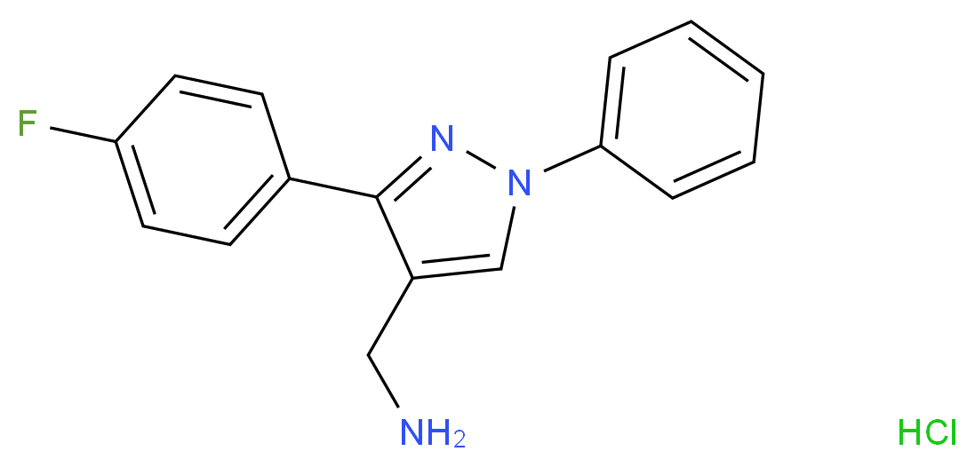 [3-(4-fluorophenyl)-1-phenyl-1H-pyrazol-4-yl]methanamine hydrochloride_Molecular_structure_CAS_)