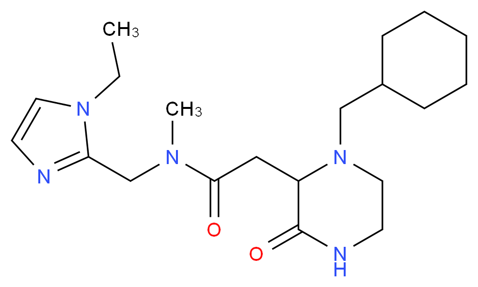 2-[1-(cyclohexylmethyl)-3-oxo-2-piperazinyl]-N-[(1-ethyl-1H-imidazol-2-yl)methyl]-N-methylacetamide_Molecular_structure_CAS_)