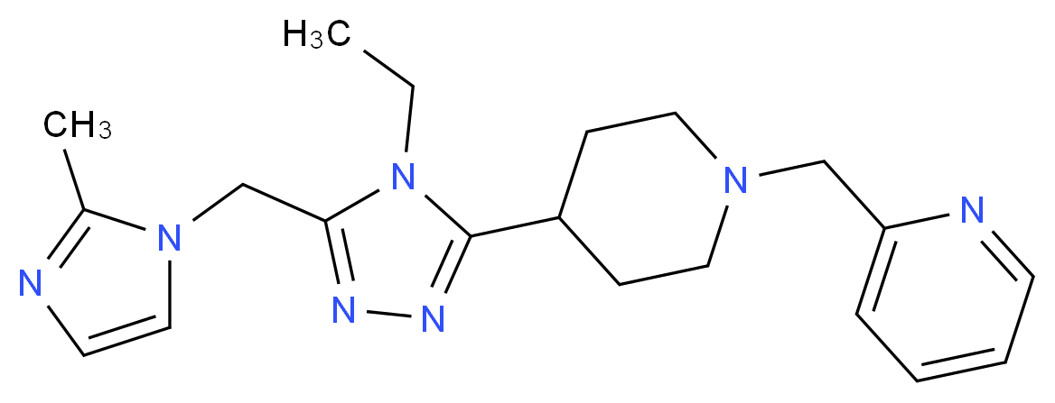 2-[(4-{4-ethyl-5-[(2-methyl-1H-imidazol-1-yl)methyl]-4H-1,2,4-triazol-3-yl}piperidin-1-yl)methyl]pyridine_Molecular_structure_CAS_)
