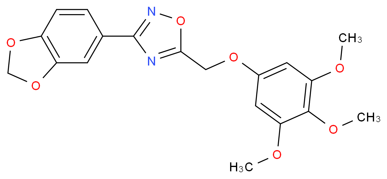 3-(1,3-benzodioxol-5-yl)-5-[(3,4,5-trimethoxyphenoxy)methyl]-1,2,4-oxadiazole_Molecular_structure_CAS_)