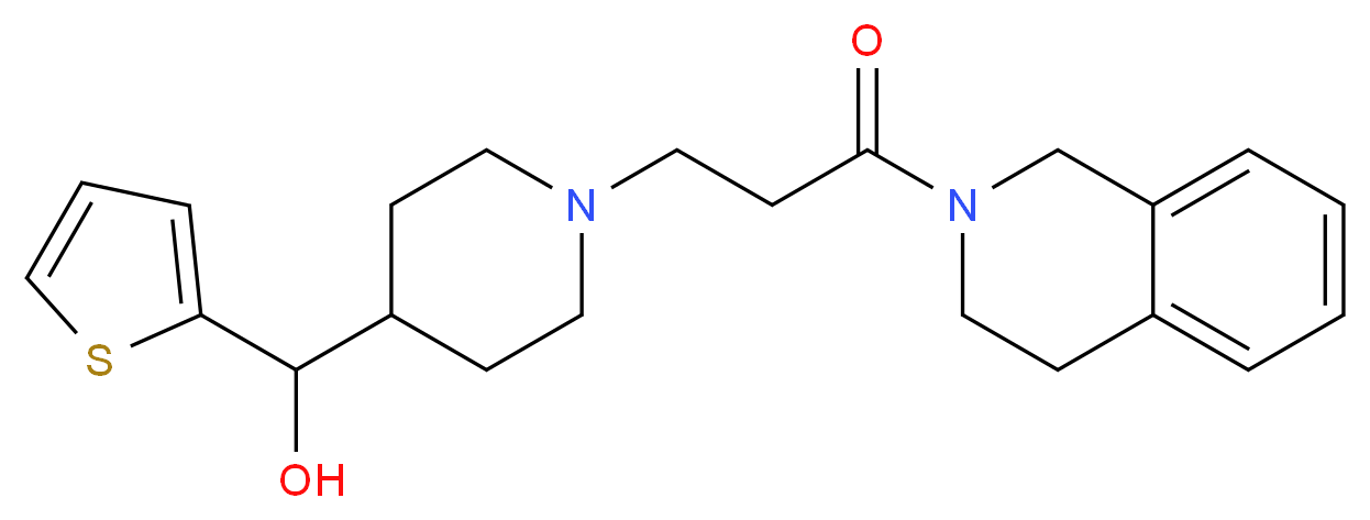 {1-[3-(3,4-dihydroisoquinolin-2(1H)-yl)-3-oxopropyl]piperidin-4-yl}(2-thienyl)methanol_Molecular_structure_CAS_)