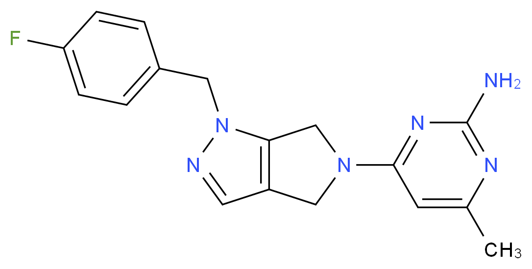 4-[1-(4-fluorobenzyl)-4,6-dihydropyrrolo[3,4-c]pyrazol-5(1H)-yl]-6-methylpyrimidin-2-amine_Molecular_structure_CAS_)