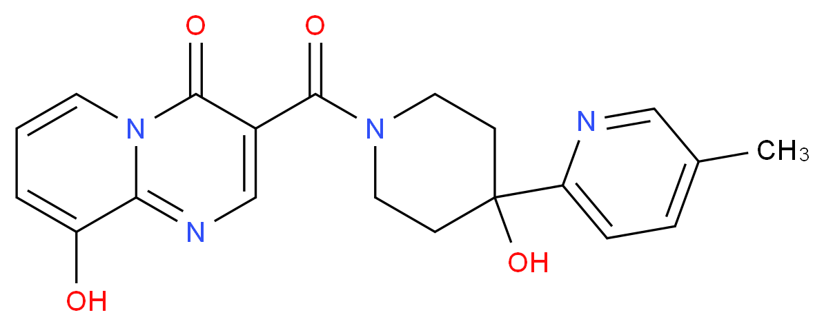 9-hydroxy-3-{[4-hydroxy-4-(5-methylpyridin-2-yl)piperidin-1-yl]carbonyl}-4H-pyrido[1,2-a]pyrimidin-4-one_Molecular_structure_CAS_)