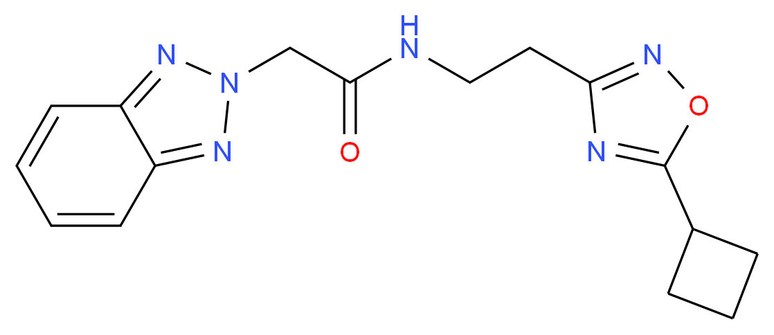 2-(2H-1,2,3-benzotriazol-2-yl)-N-[2-(5-cyclobutyl-1,2,4-oxadiazol-3-yl)ethyl]acetamide_Molecular_structure_CAS_)