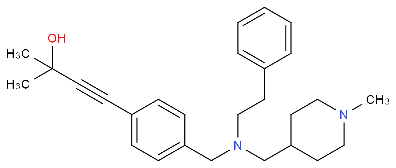 2-methyl-4-(4-{[[(1-methyl-4-piperidinyl)methyl](2-phenylethyl)amino]methyl}phenyl)-3-butyn-2-ol_Molecular_structure_CAS_)