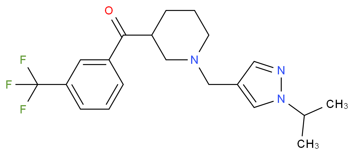 {1-[(1-isopropyl-1H-pyrazol-4-yl)methyl]-3-piperidinyl}[3-(trifluoromethyl)phenyl]methanone_Molecular_structure_CAS_)
