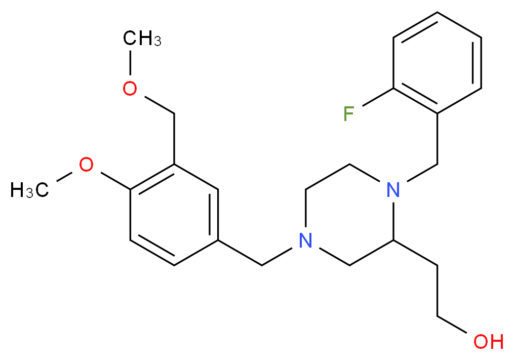 2-{1-(2-fluorobenzyl)-4-[4-methoxy-3-(methoxymethyl)benzyl]-2-piperazinyl}ethanol_Molecular_structure_CAS_)