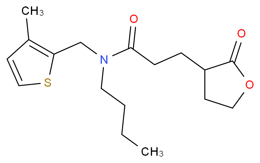 N-butyl-N-[(3-methyl-2-thienyl)methyl]-3-(2-oxotetrahydrofuran-3-yl)propanamide_Molecular_structure_CAS_)