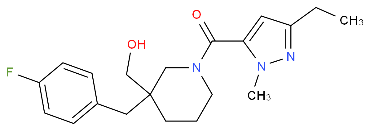 [1-[(3-ethyl-1-methyl-1H-pyrazol-5-yl)carbonyl]-3-(4-fluorobenzyl)-3-piperidinyl]methanol_Molecular_structure_CAS_)