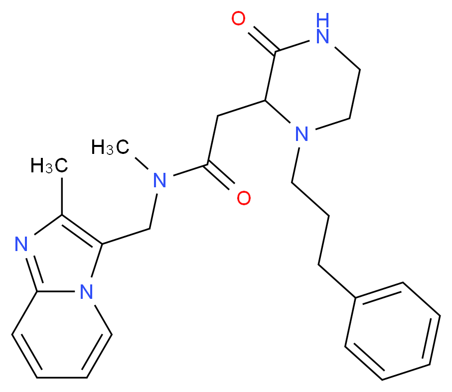 N-methyl-N-[(2-methylimidazo[1,2-a]pyridin-3-yl)methyl]-2-[3-oxo-1-(3-phenylpropyl)-2-piperazinyl]acetamide_Molecular_structure_CAS_)