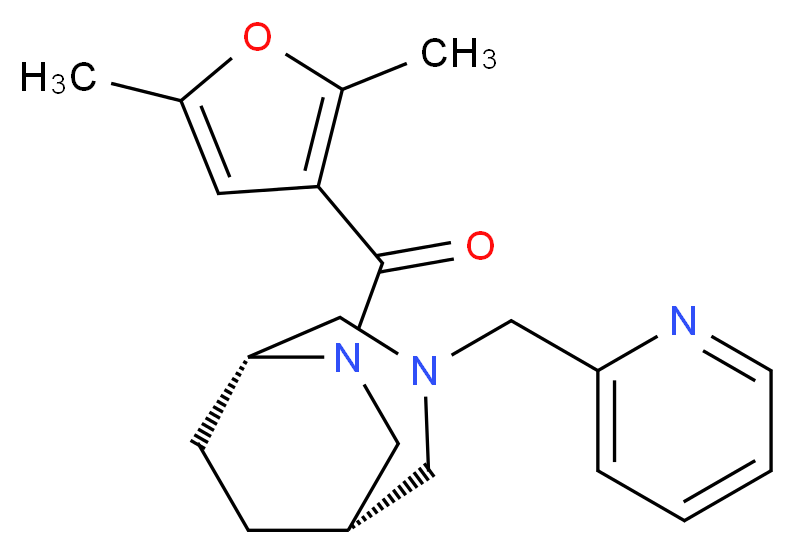 (1S*,5R*)-6-(2,5-dimethyl-3-furoyl)-3-(2-pyridinylmethyl)-3,6-diazabicyclo[3.2.2]nonane_Molecular_structure_CAS_)