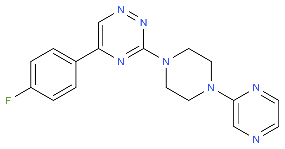 5-(4-fluorophenyl)-3-[4-(2-pyrazinyl)-1-piperazinyl]-1,2,4-triazine_Molecular_structure_CAS_)
