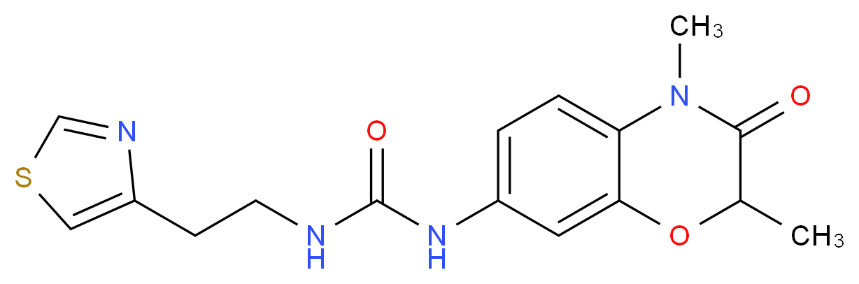 N-(2,4-dimethyl-3-oxo-3,4-dihydro-2H-1,4-benzoxazin-7-yl)-N'-[2-(1,3-thiazol-4-yl)ethyl]urea_Molecular_structure_CAS_)