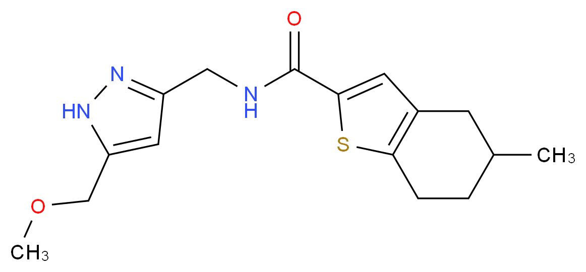 N-{[5-(methoxymethyl)-1H-pyrazol-3-yl]methyl}-5-methyl-4,5,6,7-tetrahydro-1-benzothiophene-2-carboxamide_Molecular_structure_CAS_)