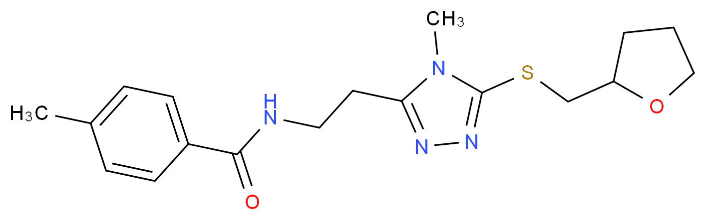 4-methyl-N-(2-{4-methyl-5-[(tetrahydro-2-furanylmethyl)thio]-4H-1,2,4-triazol-3-yl}ethyl)benzamide_Molecular_structure_CAS_)