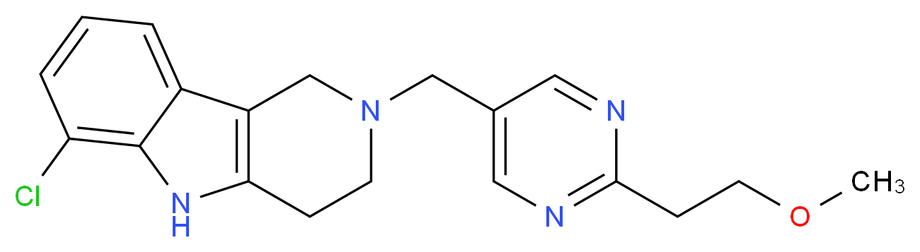 6-chloro-2-{[2-(2-methoxyethyl)-5-pyrimidinyl]methyl}-2,3,4,5-tetrahydro-1H-pyrido[4,3-b]indole_Molecular_structure_CAS_)