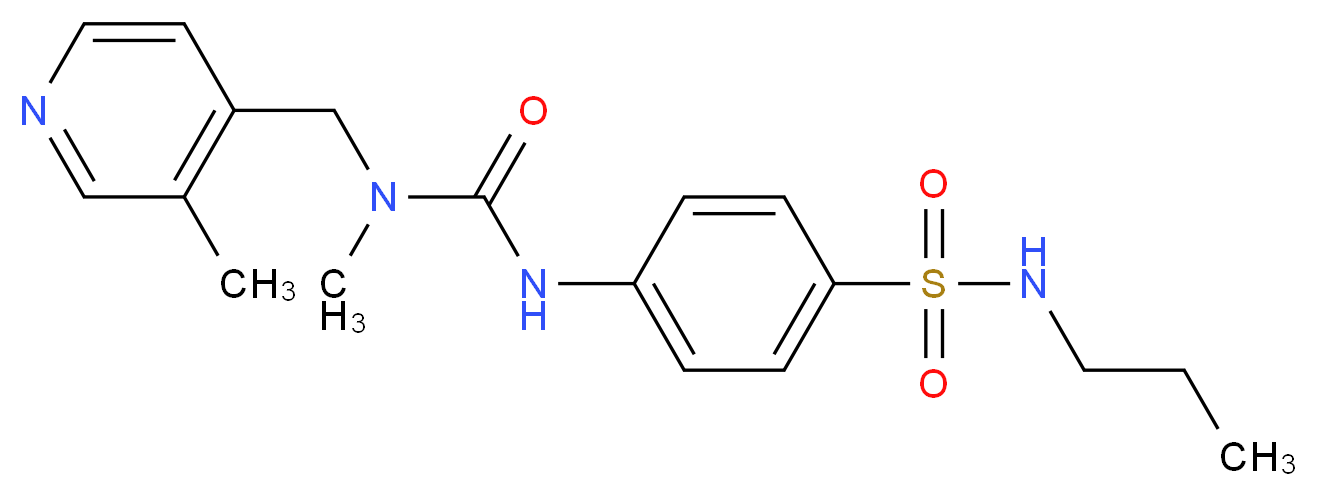 4-[({methyl[(3-methylpyridin-4-yl)methyl]amino}carbonyl)amino]-N-propylbenzenesulfonamide_Molecular_structure_CAS_)