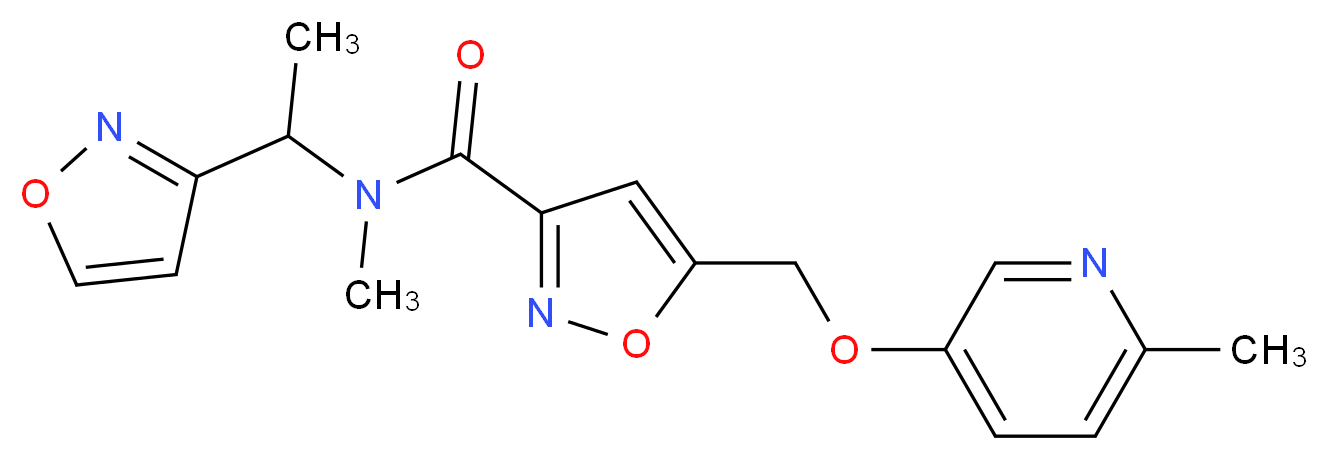 N-[1-(3-isoxazolyl)ethyl]-N-methyl-5-{[(6-methyl-3-pyridinyl)oxy]methyl}-3-isoxazolecarboxamide_Molecular_structure_CAS_)