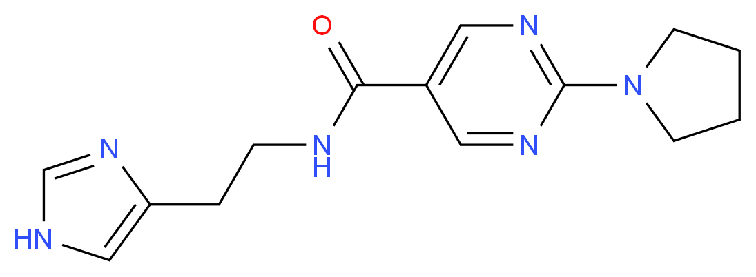 N-[2-(1H-imidazol-4-yl)ethyl]-2-pyrrolidin-1-ylpyrimidine-5-carboxamide_Molecular_structure_CAS_)