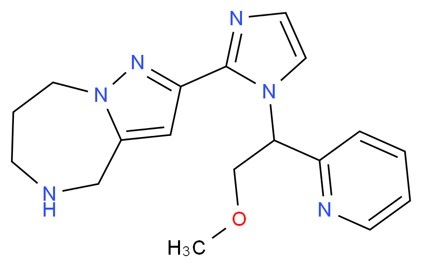 2-{1-[2-methoxy-1-(2-pyridinyl)ethyl]-1H-imidazol-2-yl}-5,6,7,8-tetrahydro-4H-pyrazolo[1,5-a][1,4]diazepine_Molecular_structure_CAS_)