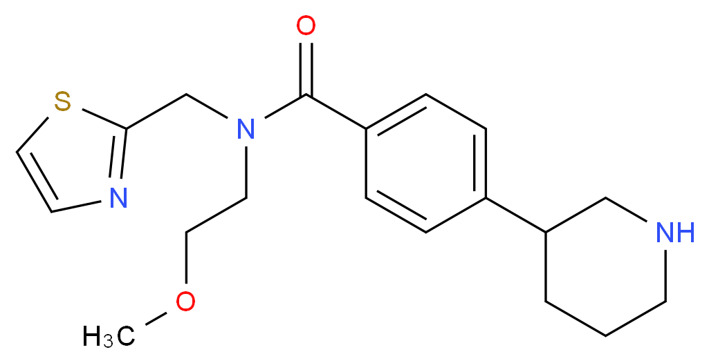 N-(2-methoxyethyl)-4-piperidin-3-yl-N-(1,3-thiazol-2-ylmethyl)benzamide_Molecular_structure_CAS_)