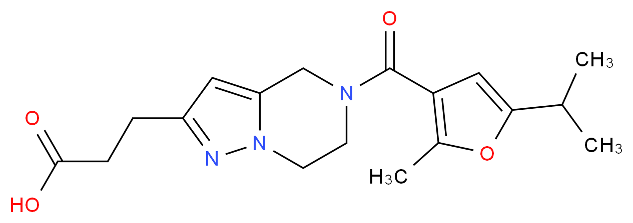 3-[5-(5-isopropyl-2-methyl-3-furoyl)-4,5,6,7-tetrahydropyrazolo[1,5-a]pyrazin-2-yl]propanoic acid_Molecular_structure_CAS_)