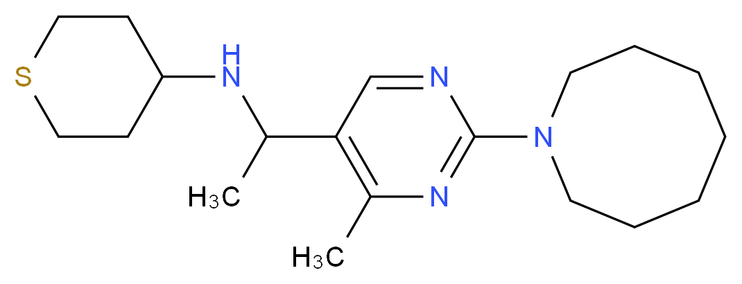 N-{1-[2-(1-azocanyl)-4-methyl-5-pyrimidinyl]ethyl}tetrahydro-2H-thiopyran-4-amine_Molecular_structure_CAS_)