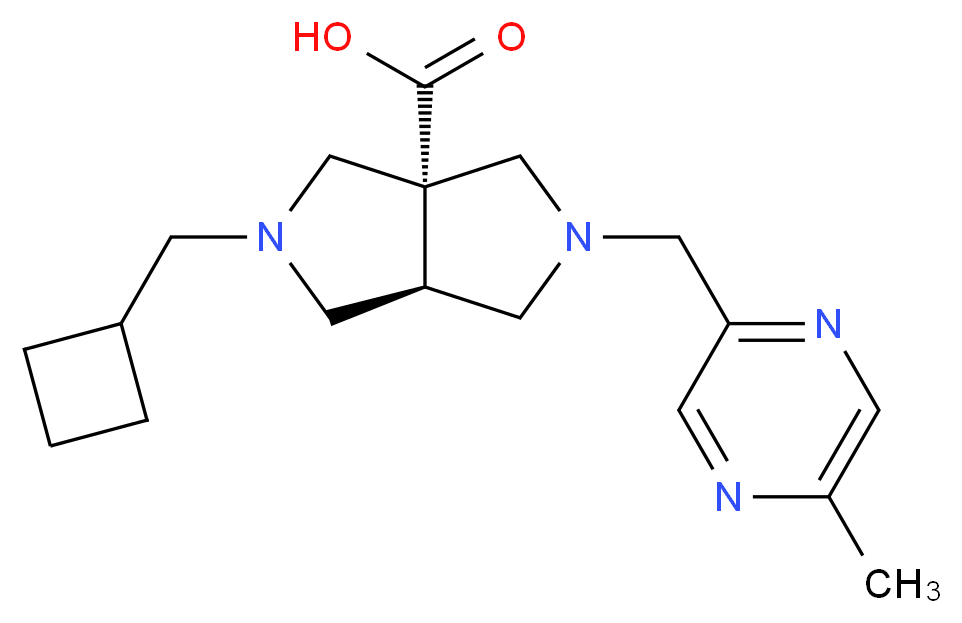 (3aR*,6aR*)-2-(cyclobutylmethyl)-5-[(5-methylpyrazin-2-yl)methyl]hexahydropyrrolo[3,4-c]pyrrole-3a(1H)-carboxylic acid_Molecular_structure_CAS_)