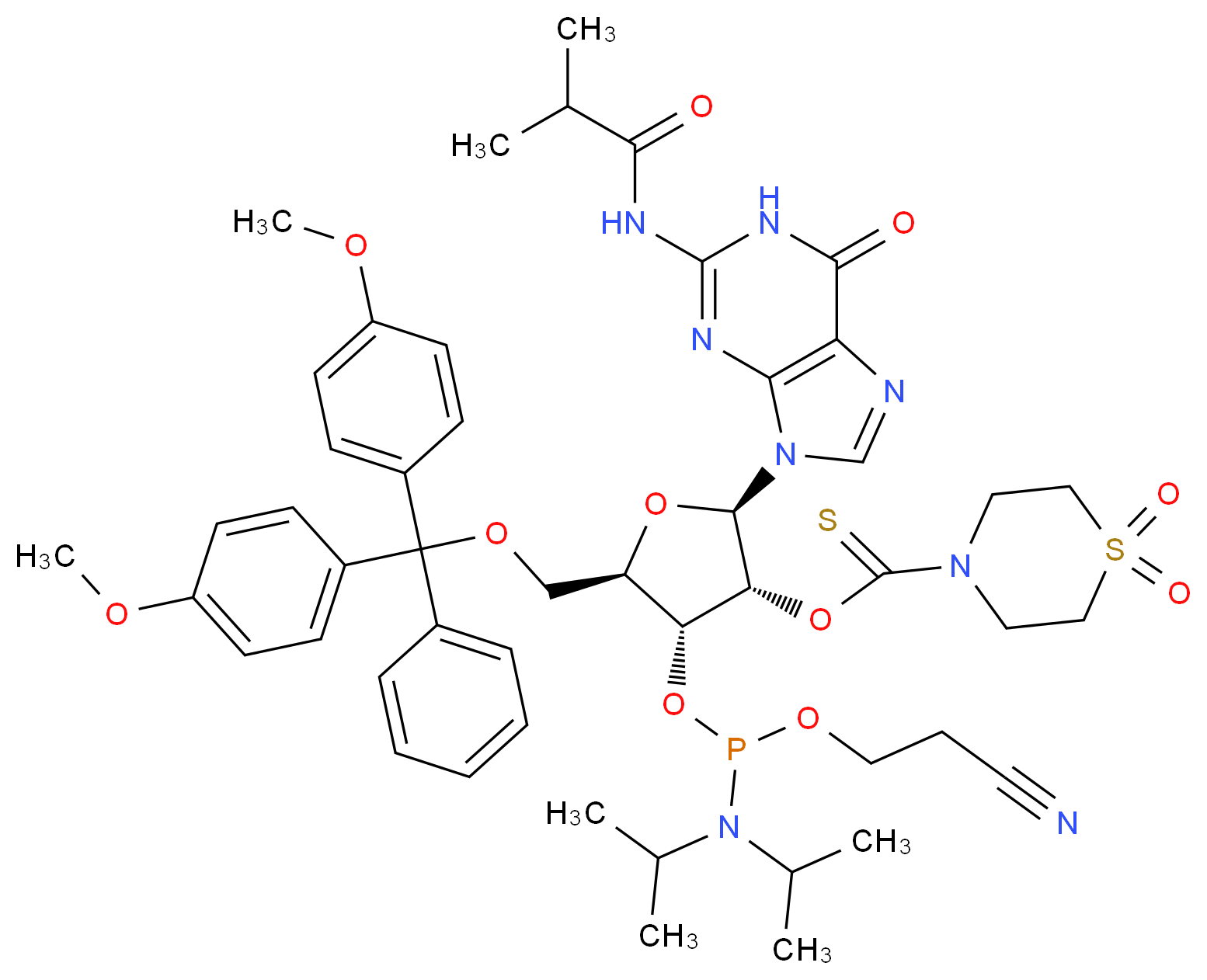 DMT-2′O-TC-rG(ib) Phosphoramidite_Molecular_structure_CAS_)