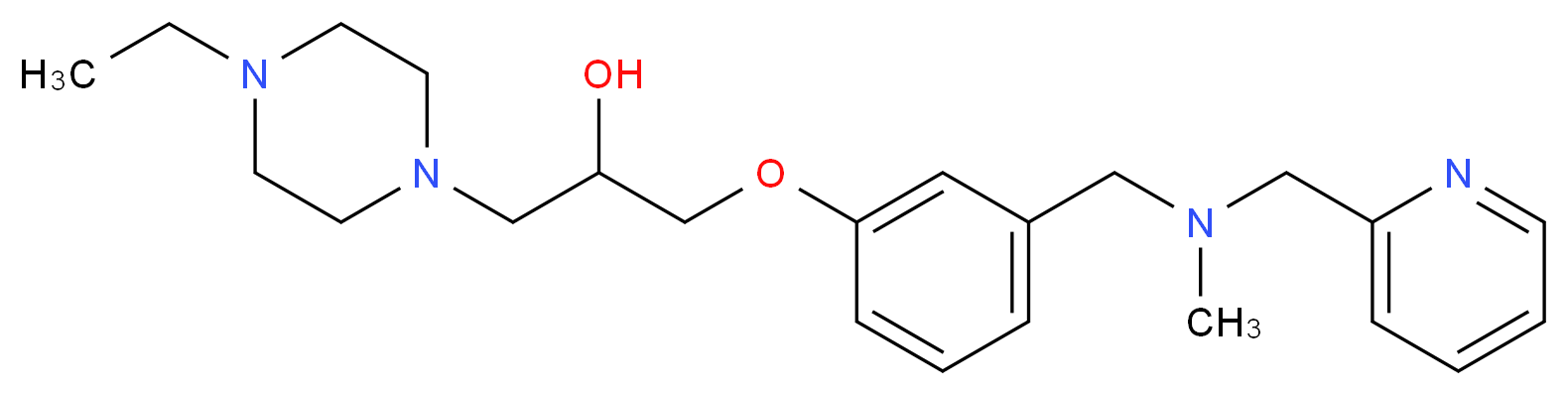 1-(4-ethyl-1-piperazinyl)-3-(3-{[methyl(2-pyridinylmethyl)amino]methyl}phenoxy)-2-propanol_Molecular_structure_CAS_)