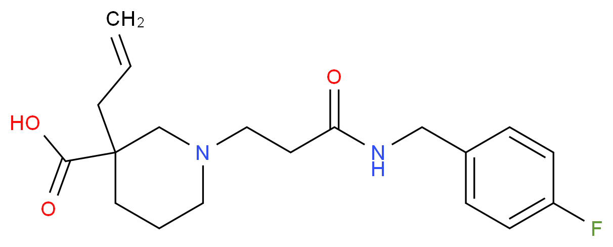 3-allyl-1-{3-[(4-fluorobenzyl)amino]-3-oxopropyl}-3-piperidinecarboxylic acid_Molecular_structure_CAS_)