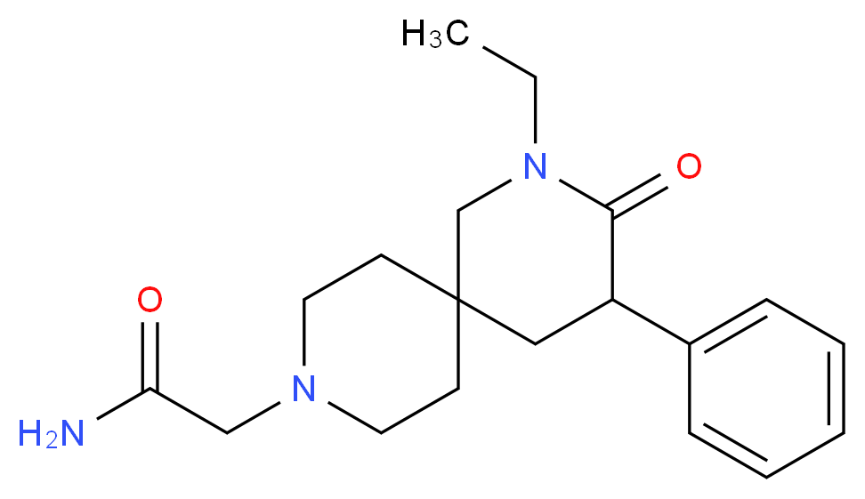 2-(2-ethyl-3-oxo-4-phenyl-2,9-diazaspiro[5.5]undec-9-yl)acetamide_Molecular_structure_CAS_)
