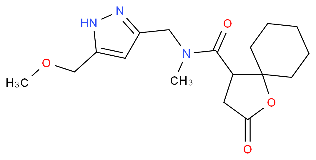 N-{[5-(methoxymethyl)-1H-pyrazol-3-yl]methyl}-N-methyl-2-oxo-1-oxaspiro[4.5]decane-4-carboxamide_Molecular_structure_CAS_)