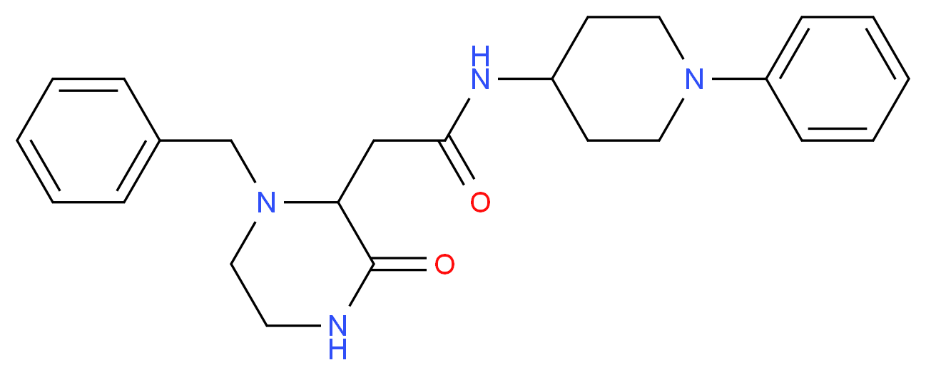 2-(1-benzyl-3-oxo-2-piperazinyl)-N-(1-phenyl-4-piperidinyl)acetamide_Molecular_structure_CAS_)