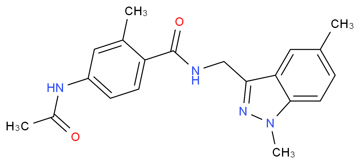 4-(acetylamino)-N-[(1,5-dimethyl-1H-indazol-3-yl)methyl]-2-methylbenzamide_Molecular_structure_CAS_)