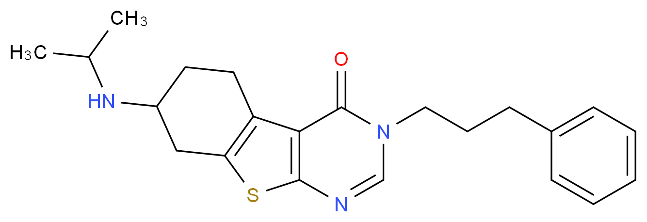 7-(isopropylamino)-3-(3-phenylpropyl)-5,6,7,8-tetrahydro[1]benzothieno[2,3-d]pyrimidin-4(3H)-one_Molecular_structure_CAS_)