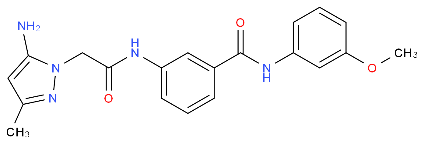 3-{[(5-amino-3-methyl-1H-pyrazol-1-yl)acetyl]amino}-N-(3-methoxyphenyl)benzamide_Molecular_structure_CAS_)