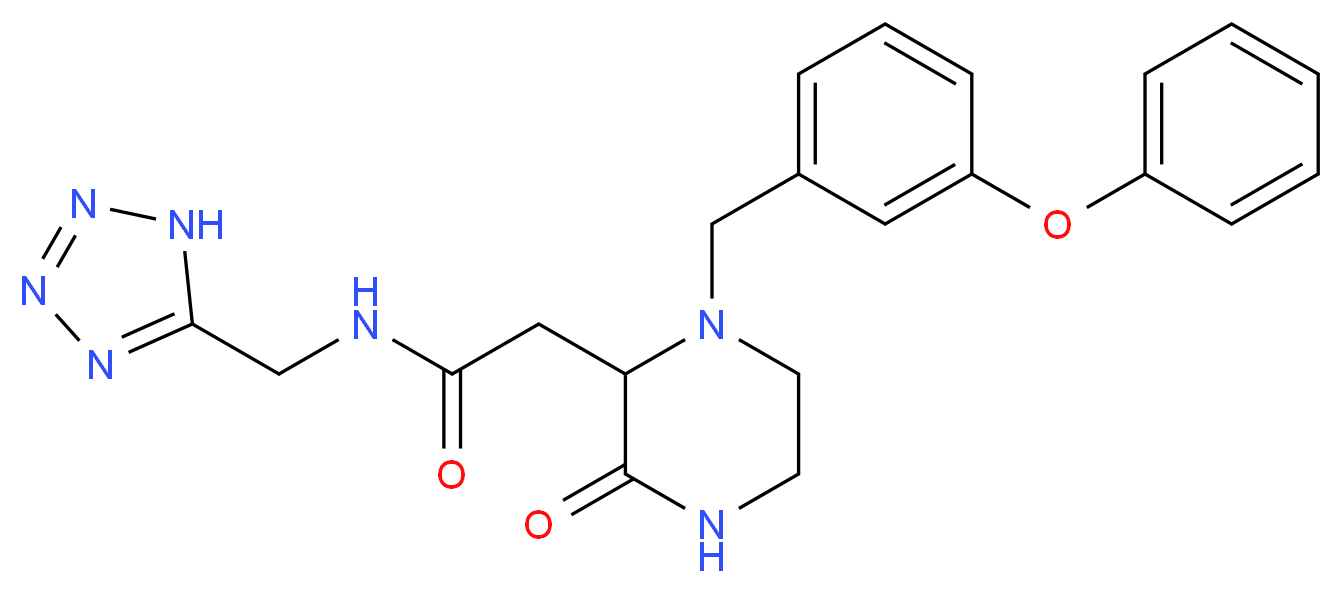 2-[3-oxo-1-(3-phenoxybenzyl)-2-piperazinyl]-N-(1H-tetrazol-5-ylmethyl)acetamide_Molecular_structure_CAS_)