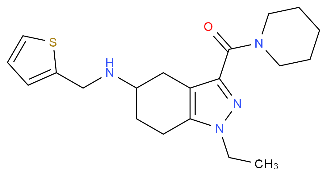 1-ethyl-3-(1-piperidinylcarbonyl)-N-(2-thienylmethyl)-4,5,6,7-tetrahydro-1H-indazol-5-amine_Molecular_structure_CAS_)