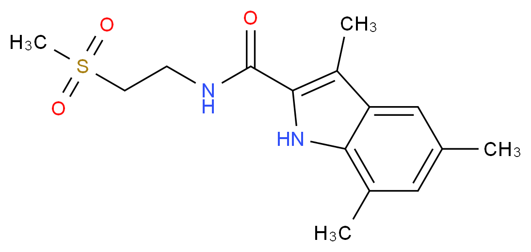 3,5,7-trimethyl-N-[2-(methylsulfonyl)ethyl]-1H-indole-2-carboxamide_Molecular_structure_CAS_)