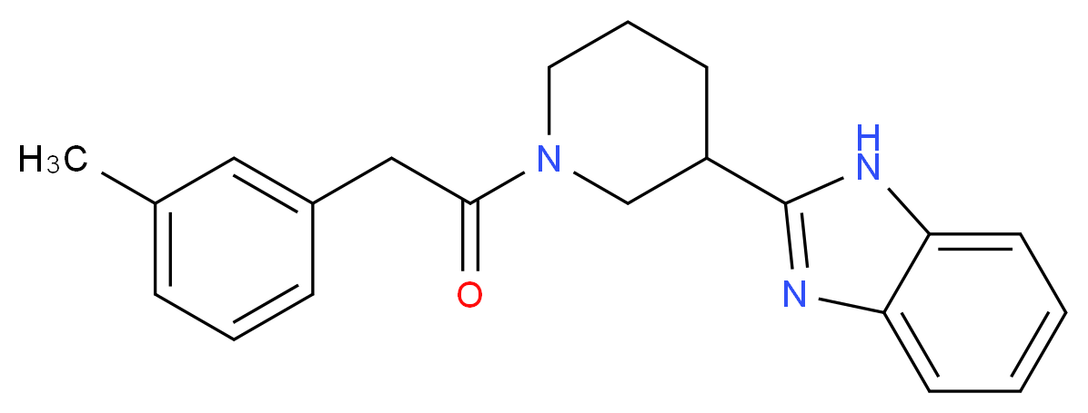 2-{1-[(3-methylphenyl)acetyl]-3-piperidinyl}-1H-benzimidazole_Molecular_structure_CAS_)