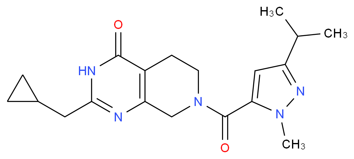 2-(cyclopropylmethyl)-7-[(3-isopropyl-1-methyl-1H-pyrazol-5-yl)carbonyl]-5,6,7,8-tetrahydropyrido[3,4-d]pyrimidin-4(3H)-one_Molecular_structure_CAS_)