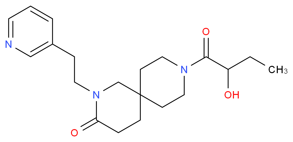 9-(2-hydroxybutanoyl)-2-(2-pyridin-3-ylethyl)-2,9-diazaspiro[5.5]undecan-3-one_Molecular_structure_CAS_)