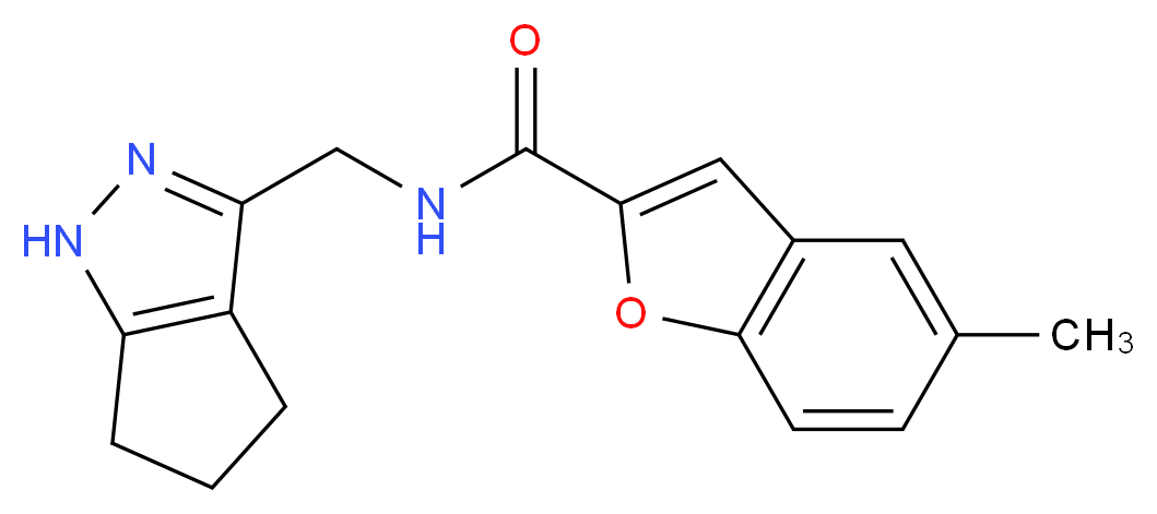 5-methyl-N-(1,4,5,6-tetrahydrocyclopenta[c]pyrazol-3-ylmethyl)-1-benzofuran-2-carboxamide_Molecular_structure_CAS_)
