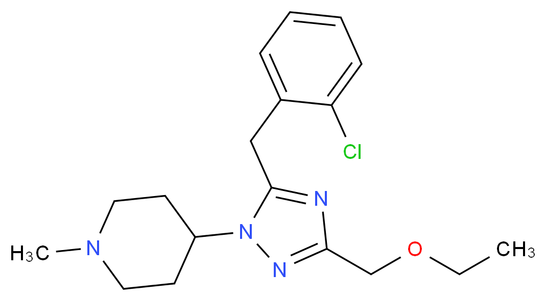 4-[5-(2-chlorobenzyl)-3-(ethoxymethyl)-1H-1,2,4-triazol-1-yl]-1-methylpiperidine_Molecular_structure_CAS_)