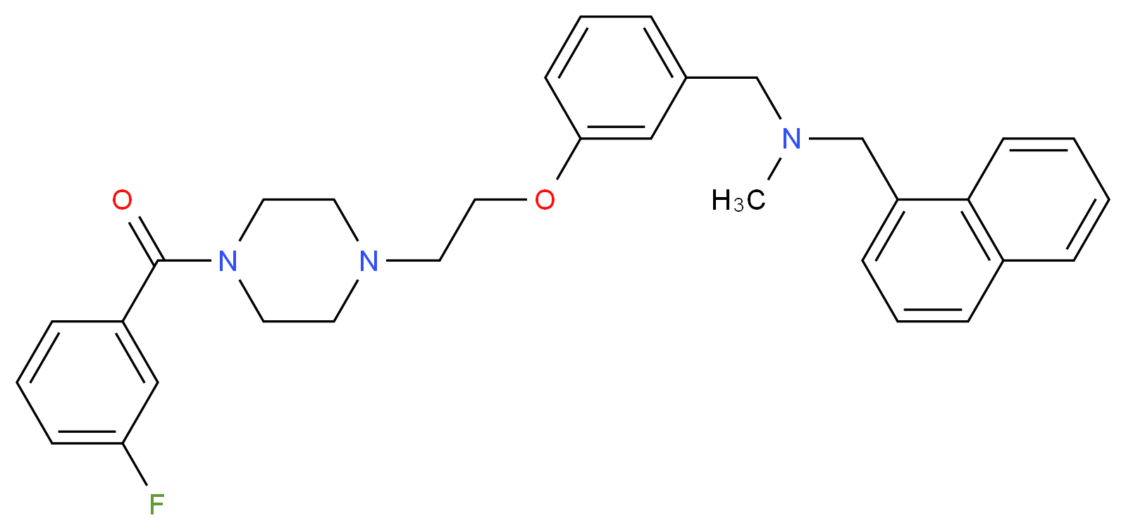 (3-{2-[4-(3-fluorobenzoyl)-1-piperazinyl]ethoxy}benzyl)methyl(1-naphthylmethyl)amine_Molecular_structure_CAS_)