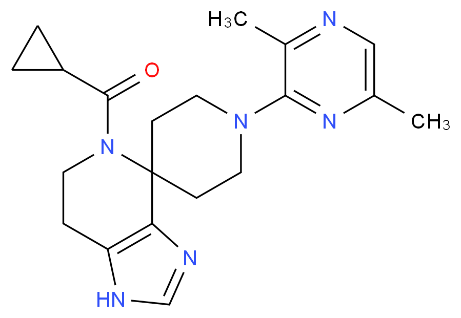 5-(cyclopropylcarbonyl)-1'-(3,6-dimethylpyrazin-2-yl)-1,5,6,7-tetrahydrospiro[imidazo[4,5-c]pyridine-4,4'-piperidine]_Molecular_structure_CAS_)