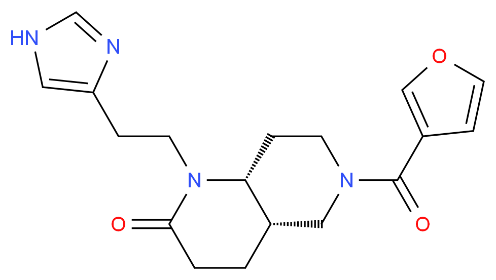 (4aS*,8aR*)-6-(3-furoyl)-1-[2-(1H-imidazol-4-yl)ethyl]octahydro-1,6-naphthyridin-2(1H)-one_Molecular_structure_CAS_)