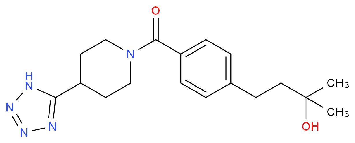 2-methyl-4-(4-{[4-(1H-tetrazol-5-yl)-1-piperidinyl]carbonyl}phenyl)-2-butanol_Molecular_structure_CAS_)