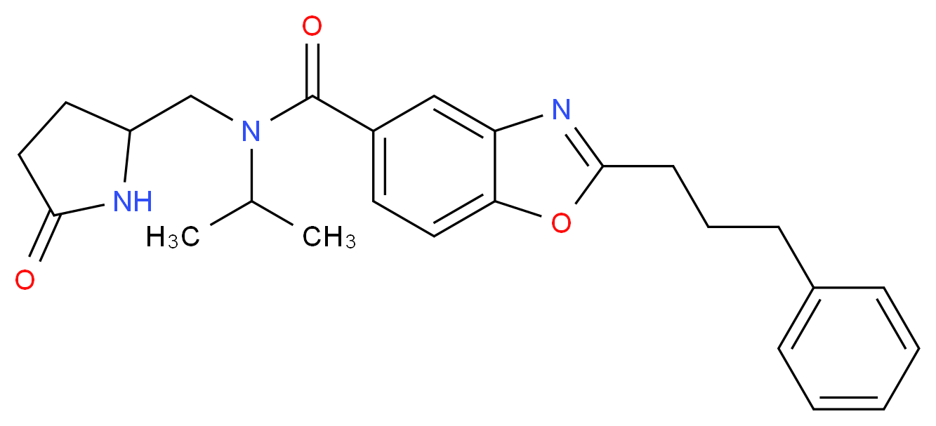 N-isopropyl-N-[(5-oxo-2-pyrrolidinyl)methyl]-2-(3-phenylpropyl)-1,3-benzoxazole-5-carboxamide_Molecular_structure_CAS_)
